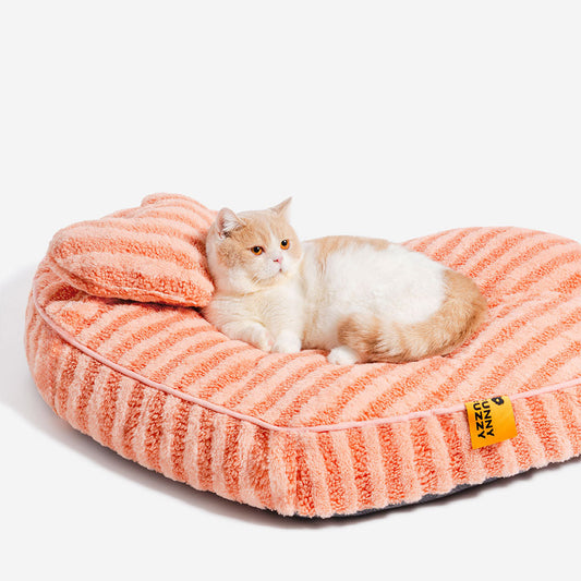 Plush Heart Fluffy Calming with Pillow Dog & Cat Bed