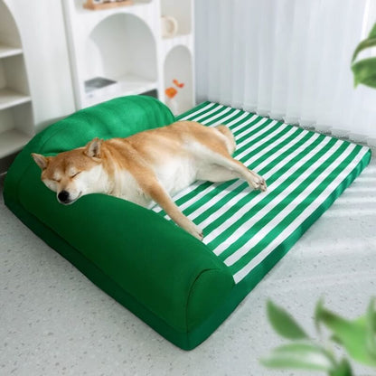 Waterproof Striped Lounger Bed Large Cooling Dog Bed